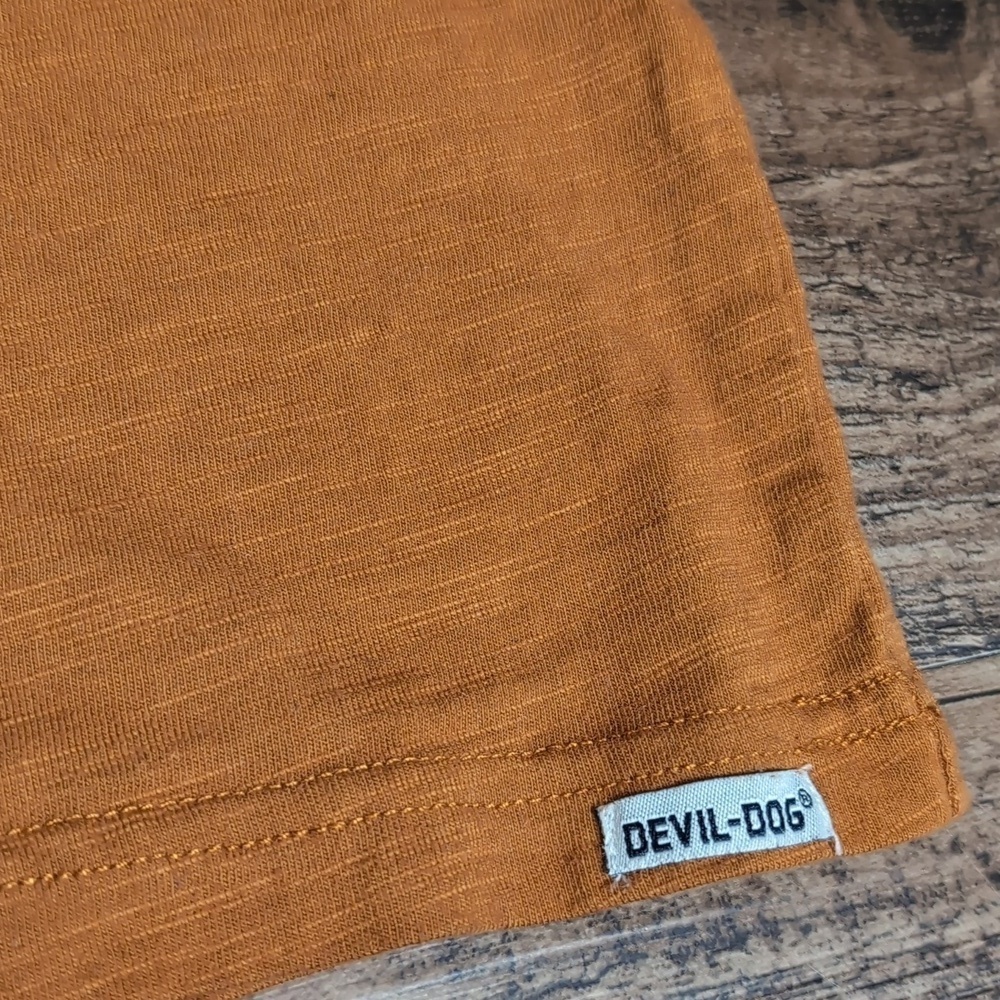 Devil-Dog Manufacturing Long Sleeve Pocket Tee Size XL in Burnt Orange - Picture 2 of 8